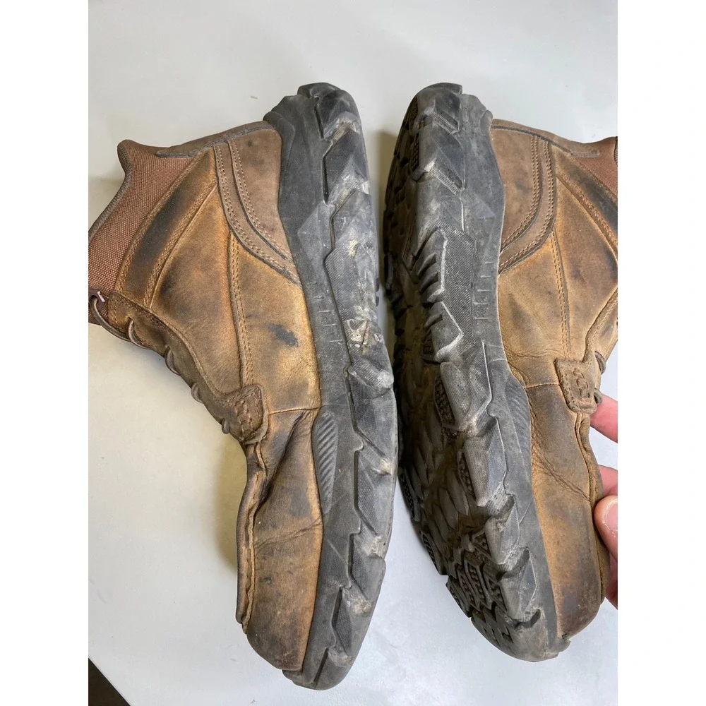 Skechers Work Slip-ins Mens 9.5 Wide Carbon Nano Safety Toe Boots Brown 200159W